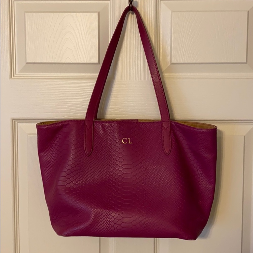 Gigi New York Embossed Python Leather Teddie Tote - image 1